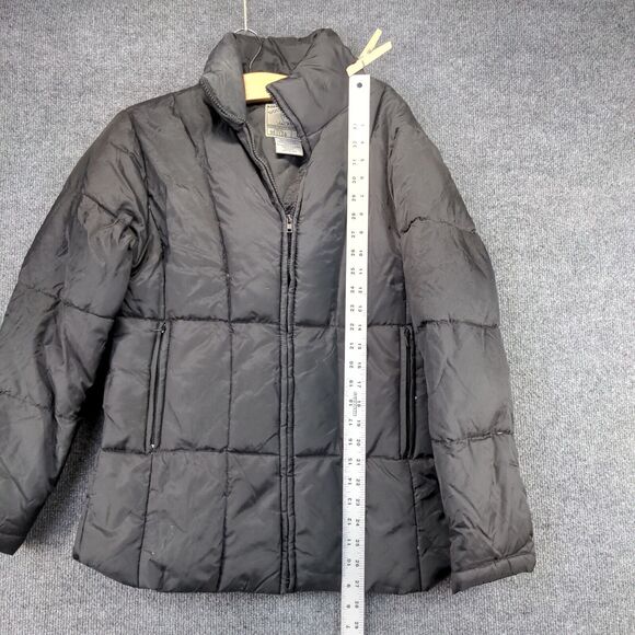 Steve & Barry's Double Down Puffer Jacket Womens Size L Black Full Zip #961124 - Picture 4 of 14